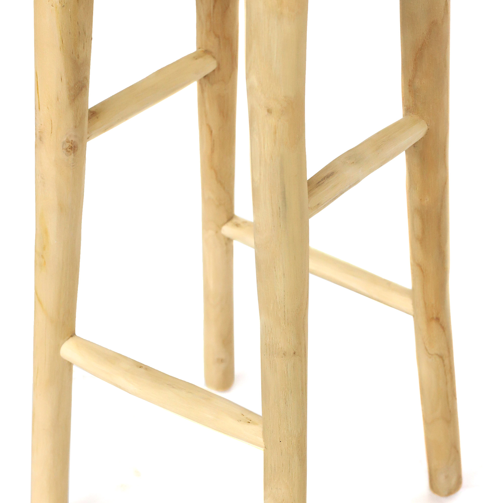 Barhocker 'Riya' aus Teak, natur H 75 cm, Ø 35 cm von fischer's lagerhaus
