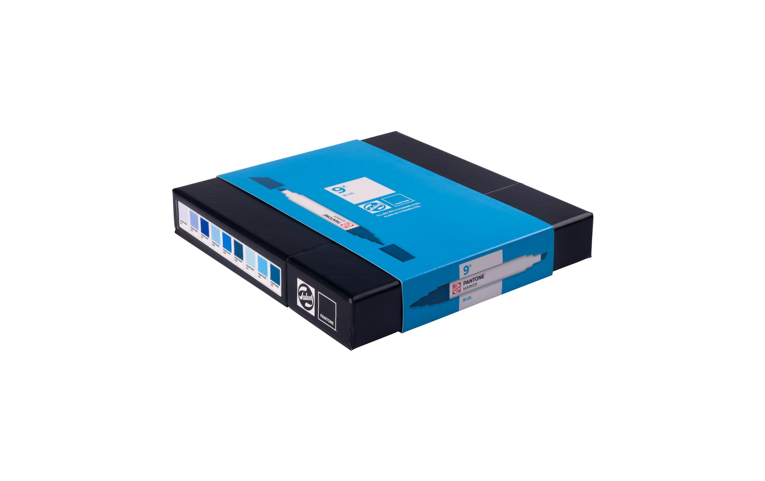 Pantone Marker Set 9x BlauWasserbasierte Marker