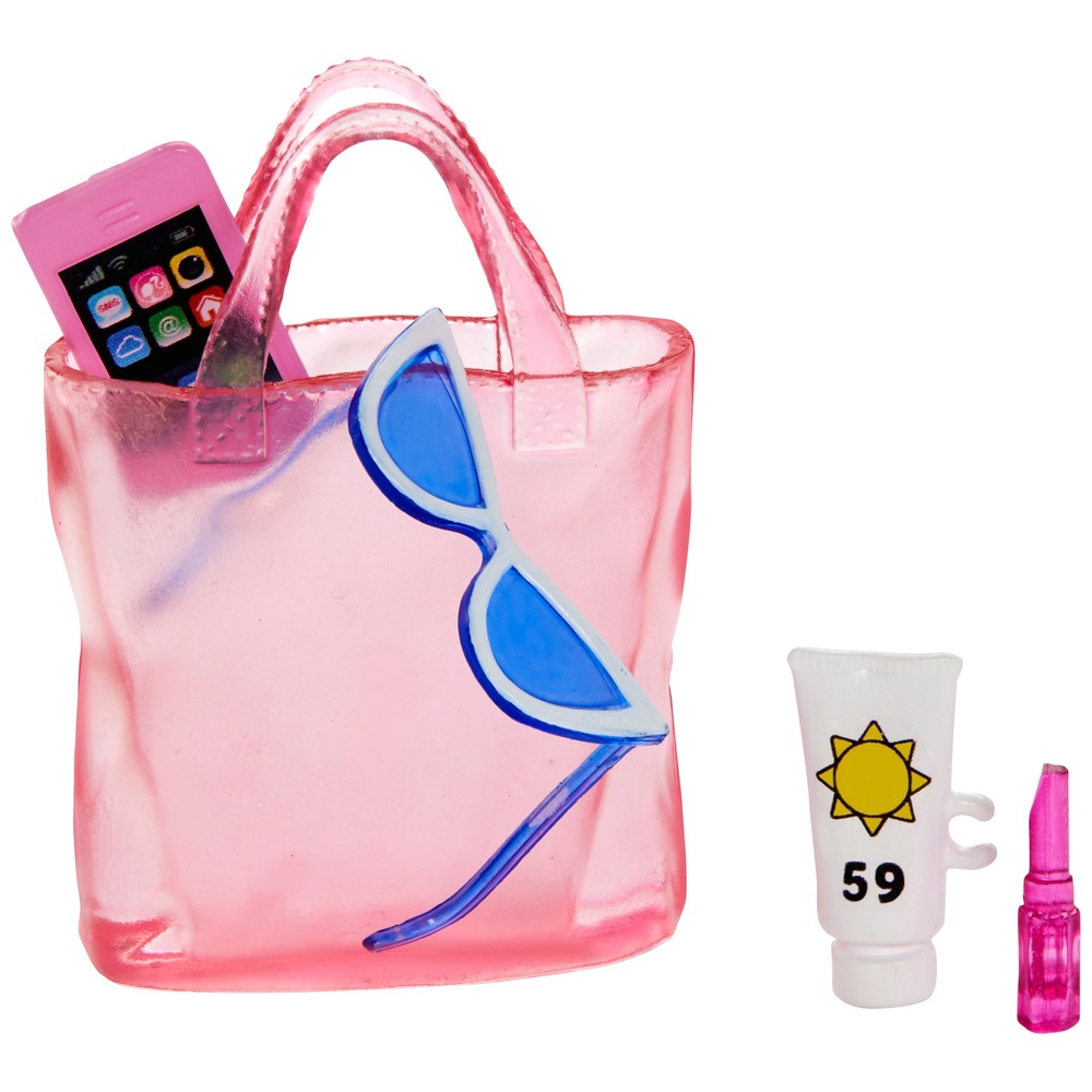 Blonde Barbie-Puppe mit Badeanzug und Strandaccessoires