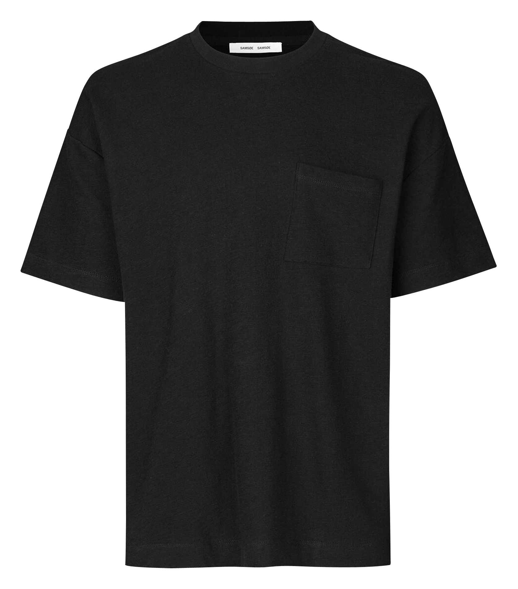 RATANO - Tee-shirt col rond regular-fit en coton | Noir