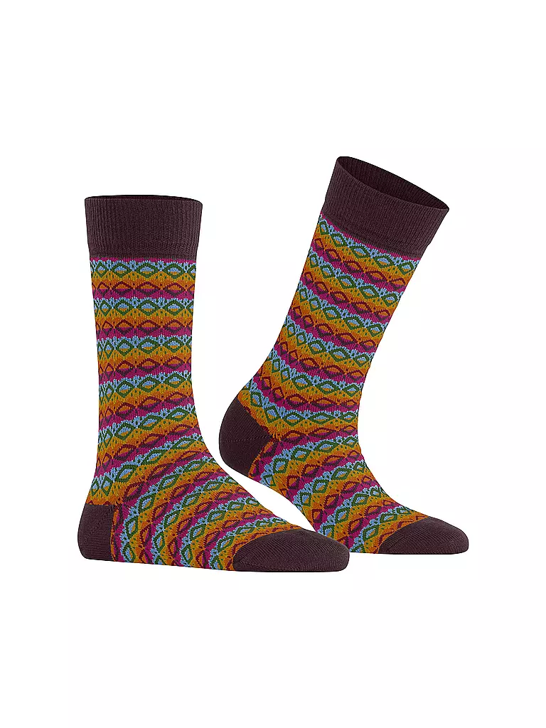 BURLINGTON Damen Socken MODERN FAIR ISLE 36-41 barolo dunkelrot