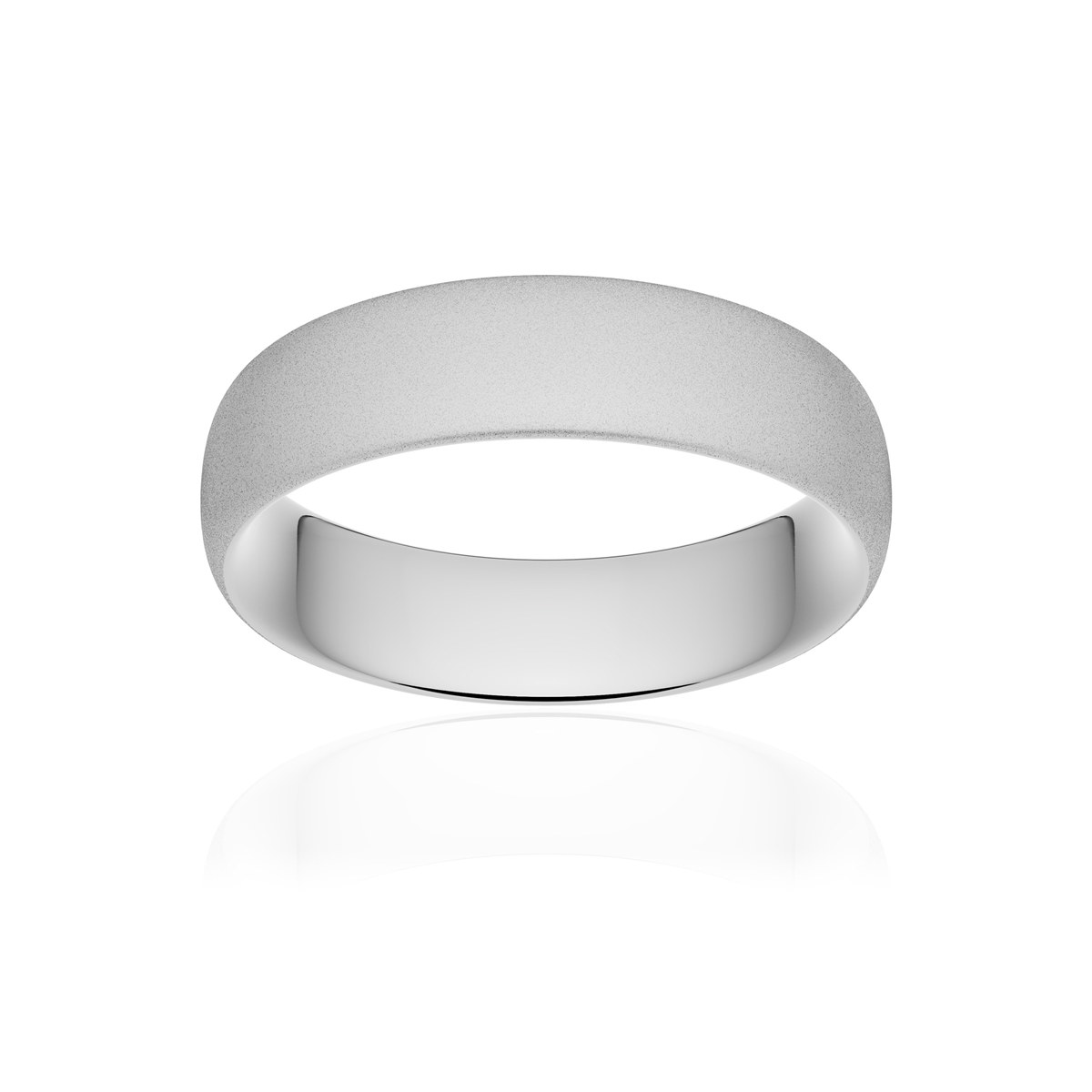 Alliance or 375 blanc sablé ruban confort 6mm