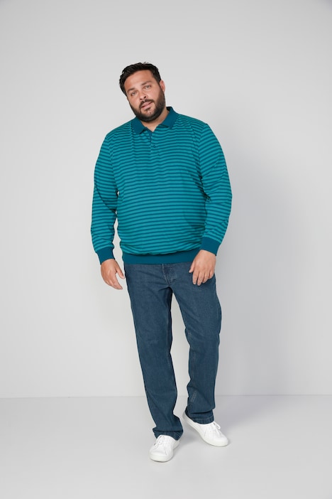 Boston Park Poloshirt, Langarm, Bauchfit, Ringel, bis 80/82