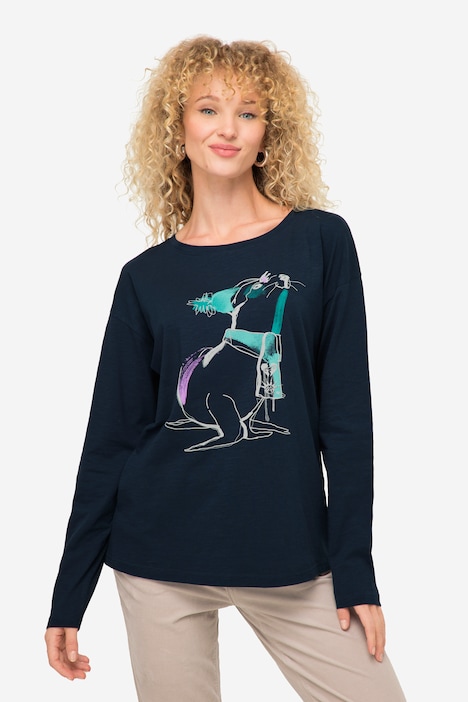 T-Shirt, Robbe, Rundhals, Langarm, OEKO-TEX