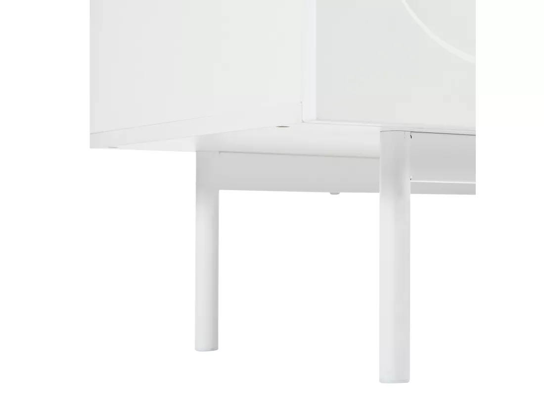 Buffet moderne avec étagères réglables - portes à motif d'arc - MDF - Blanc