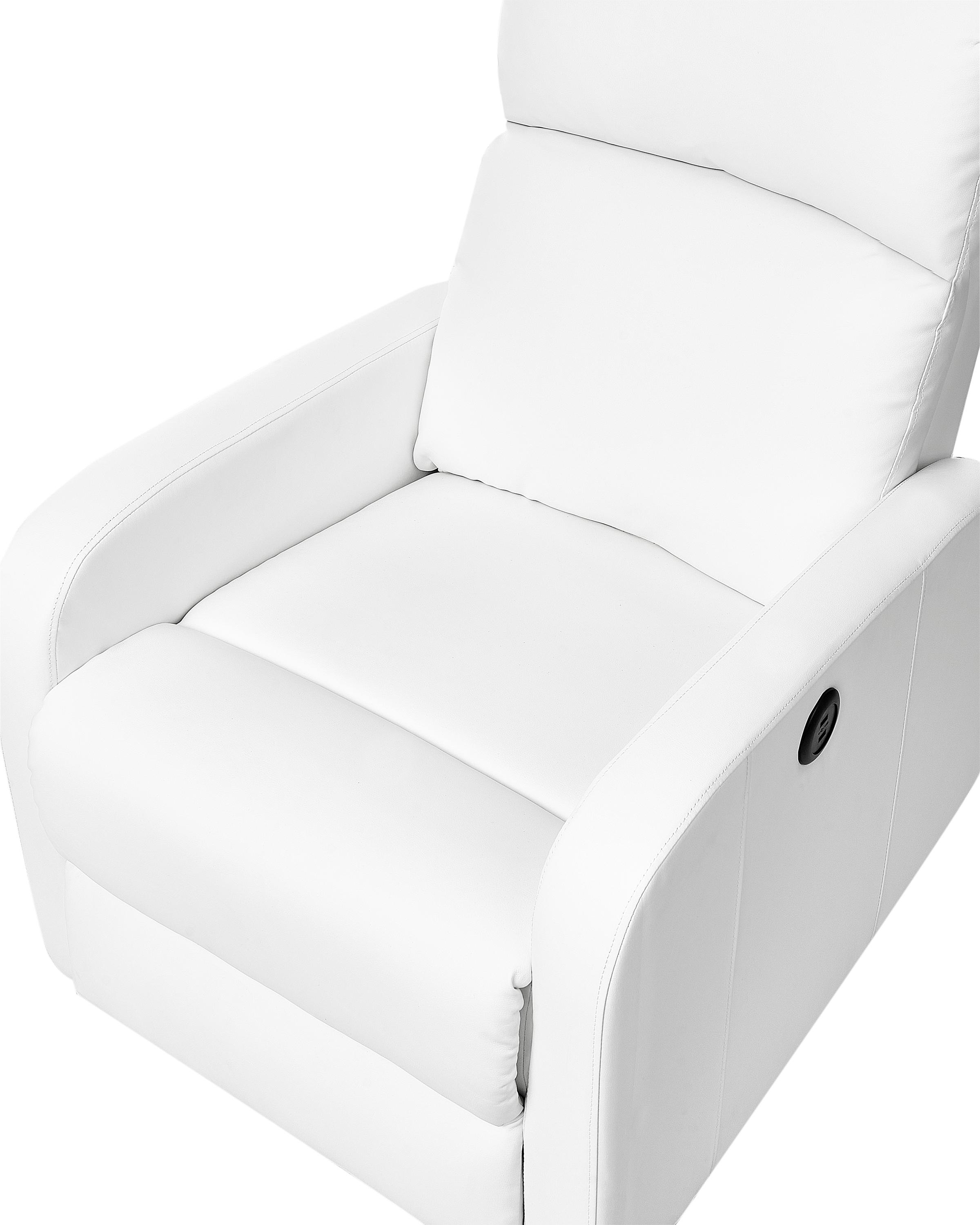 Relaxfauteuil VIRRAT inclusief voetensteun Kunstleer Wit