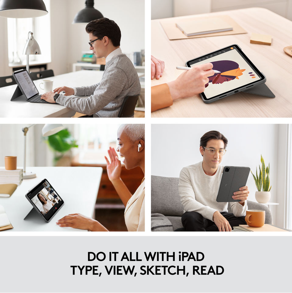 Logitech - Combo Touch Keyboard - Til iPad Pro ( Nordic Layout )