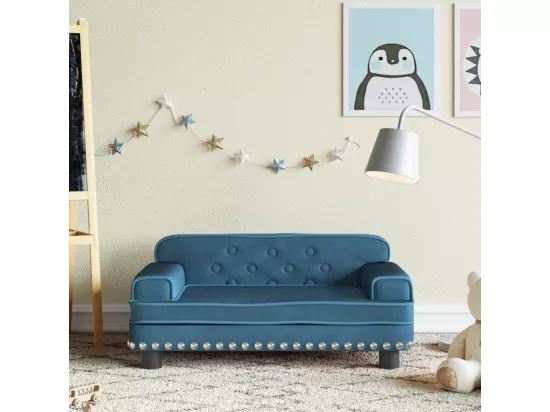 Canapé pour enfants bleu 70x45x30 cm velours