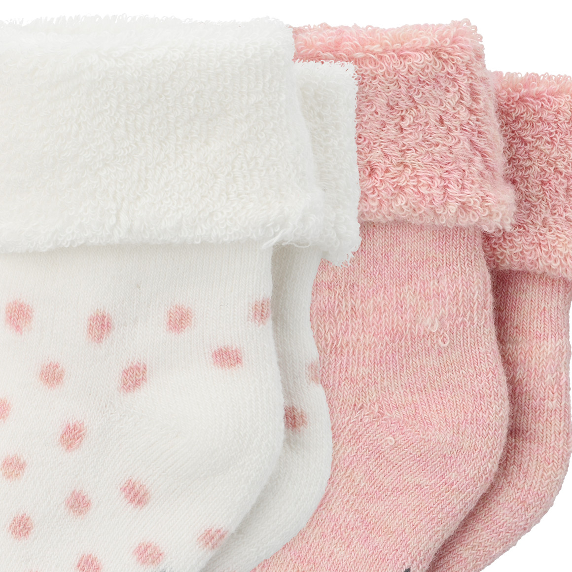 Topomini 2 Newborn Socken mit Frottee rosa / weiss
