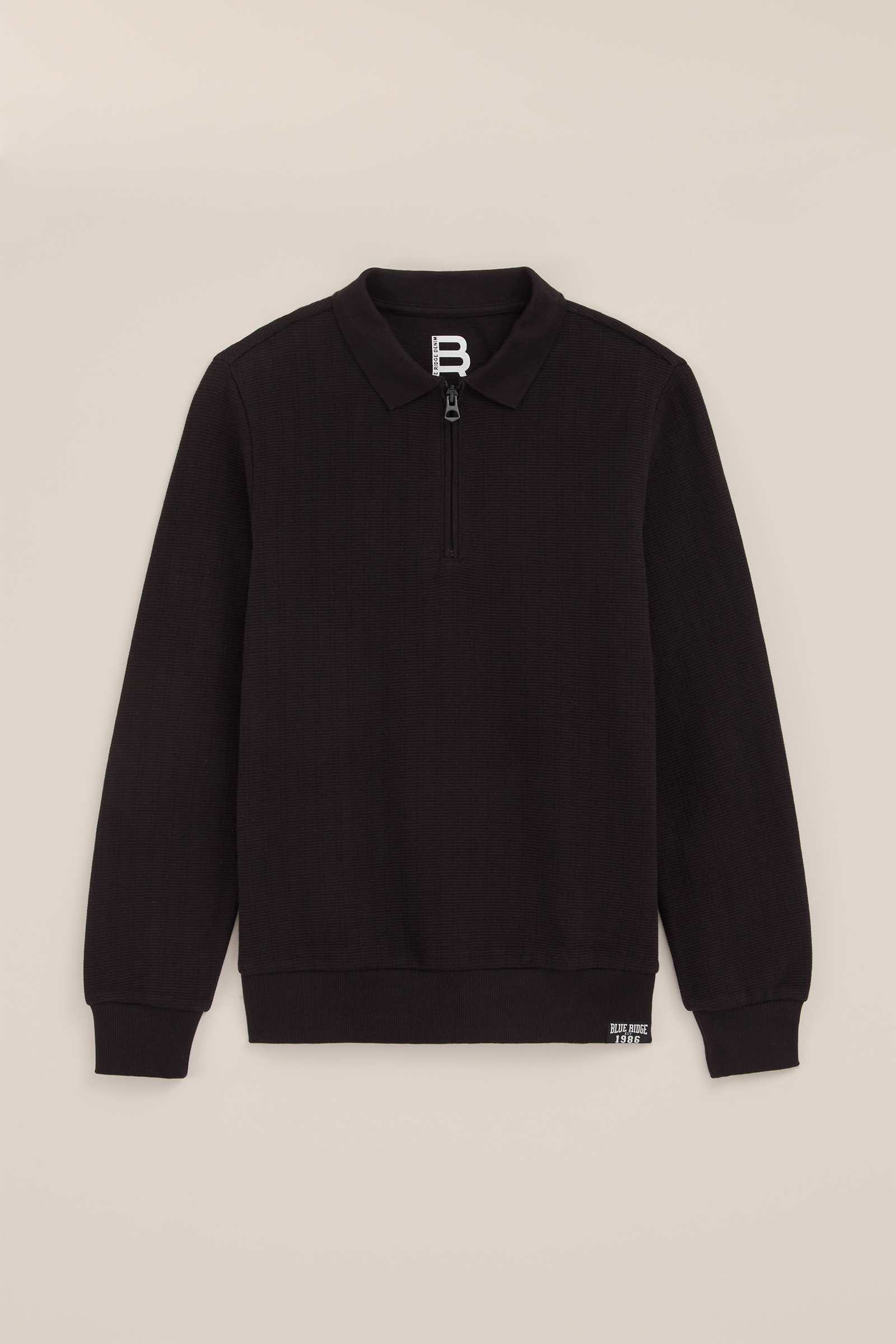Jongens sweater met polokraag Blue Ridge Zwart