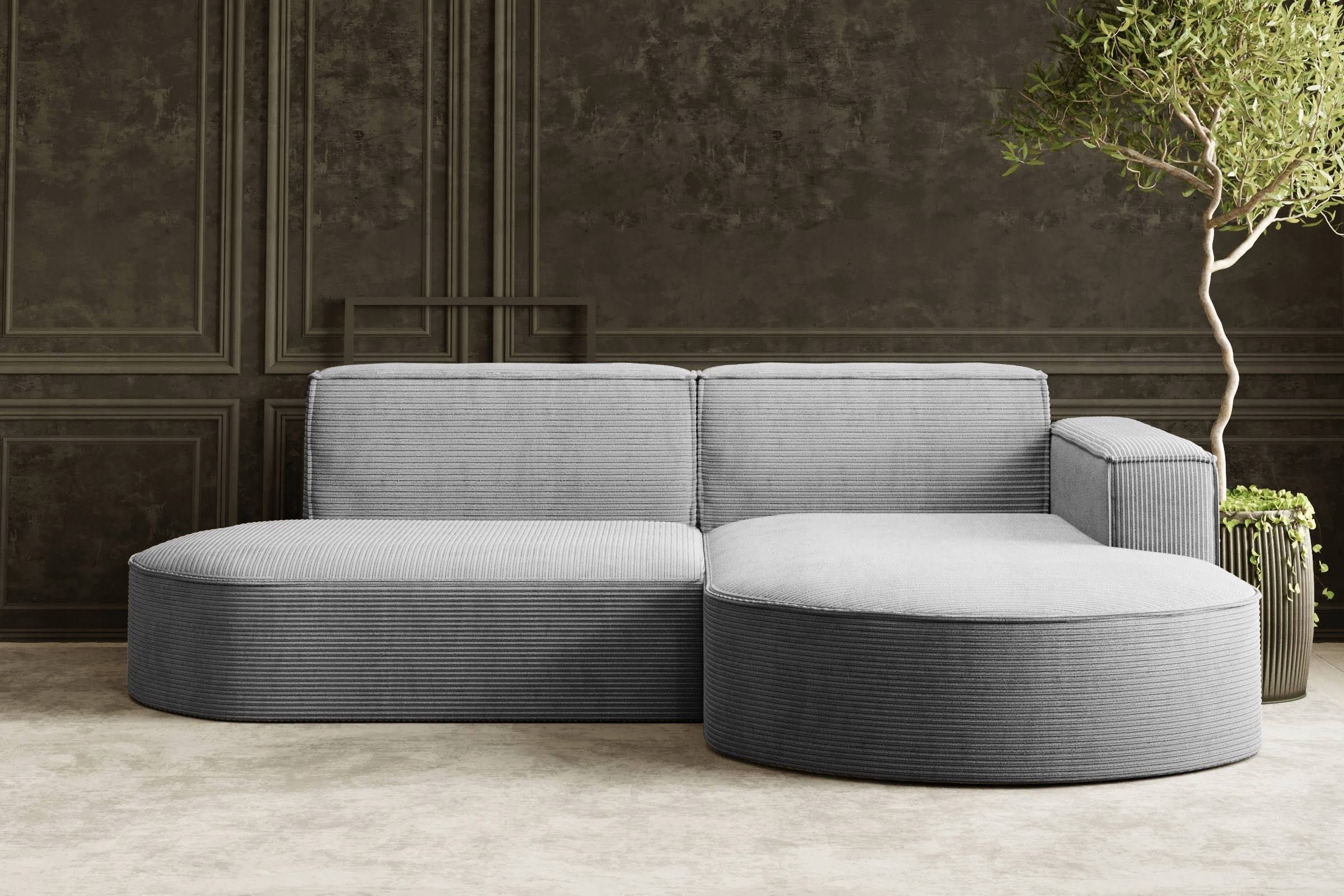 Kaiser Möbel Ecksofa Designer MODENA STUDIO L stoff Cord Verita,Boucle