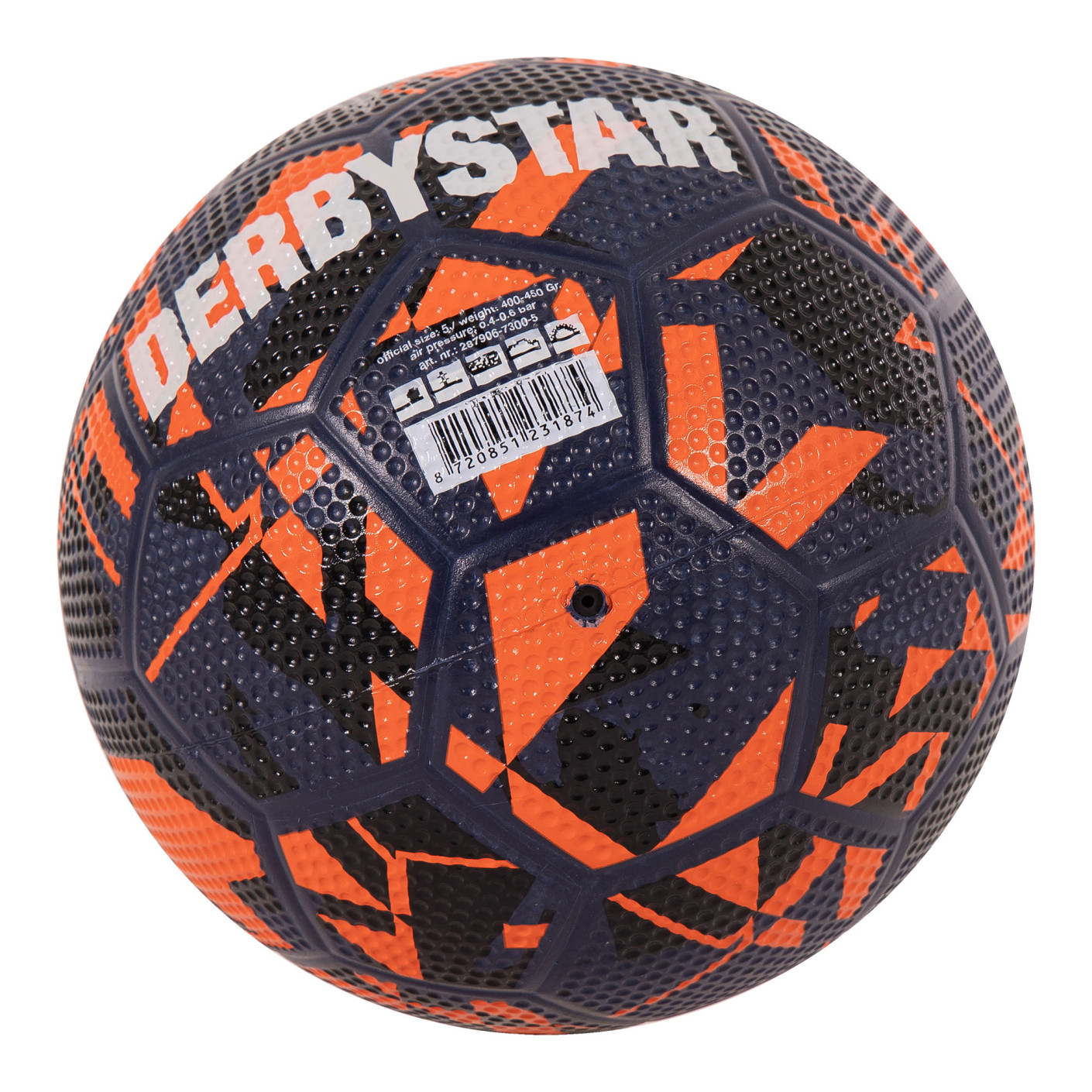 Derbystar Straatvoetbal Maat 5 Donkerblauw Oranje Zilver