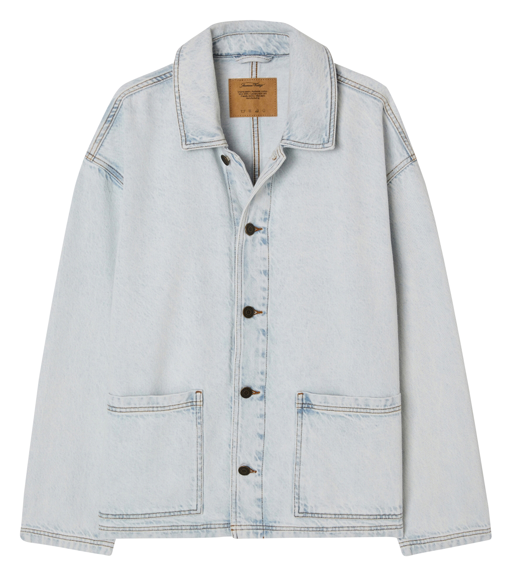 JOYBIRD - Veste droite en denim délavé | Blanc
