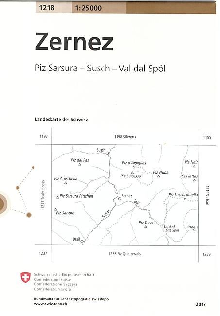 BUNDESAMT - 1218 ZERNEZ ECHELLE 1 25 000