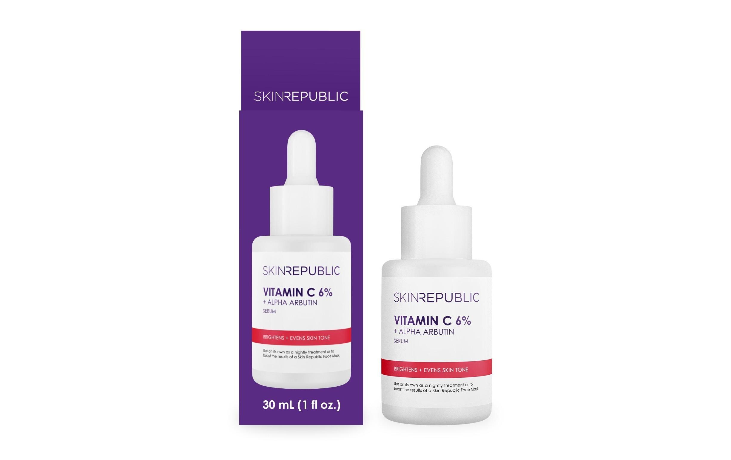 Gesichtsserum Vitamin C 6% 30 mlHautaufhellendes Serum zur Ausgleichung von Hyperpigmentierung