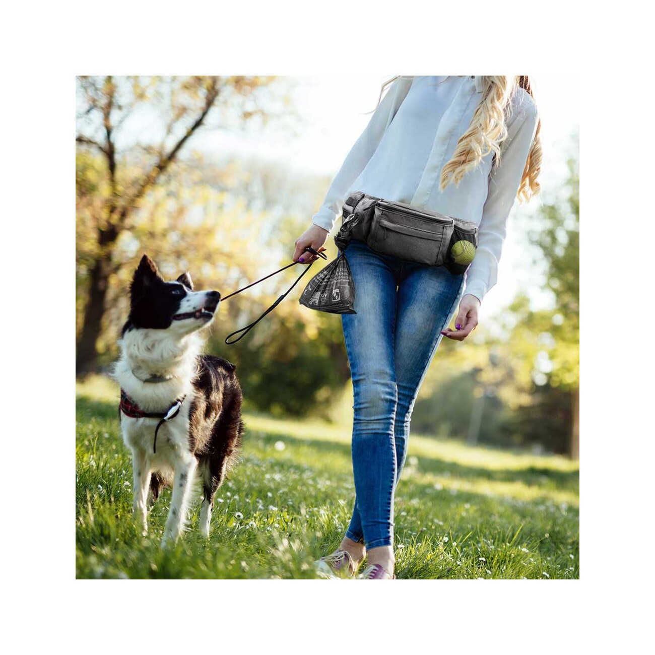 HUND IST KÖNIG ® Bauchtasche für Leckerlis & Hundezubehör dunkelblau