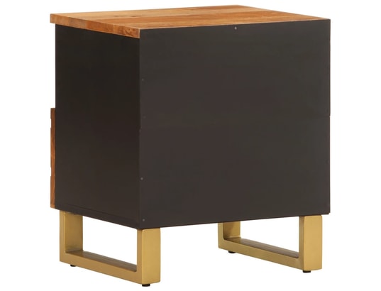 VIDAXL - Tables de chevet 2 pcs marron et noir bois de manguier solid...