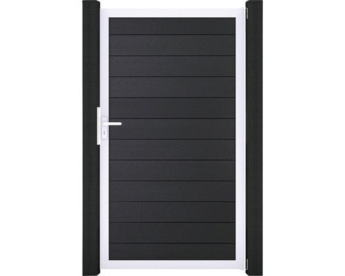 Enkele poort GroJa Flex DIN universeel voorgemonteerd zonder palen, frame zilver 100 x 180 cm antraciet
