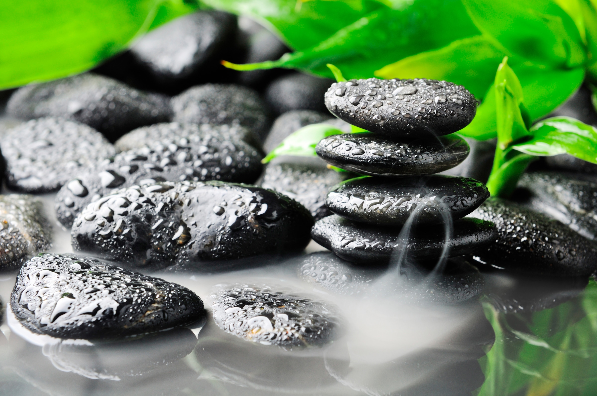 Papermoon Fototapete »Zen Basalt Stones« glatt
