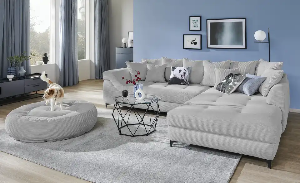 Ecksofa Jonna Hellgrau rechts