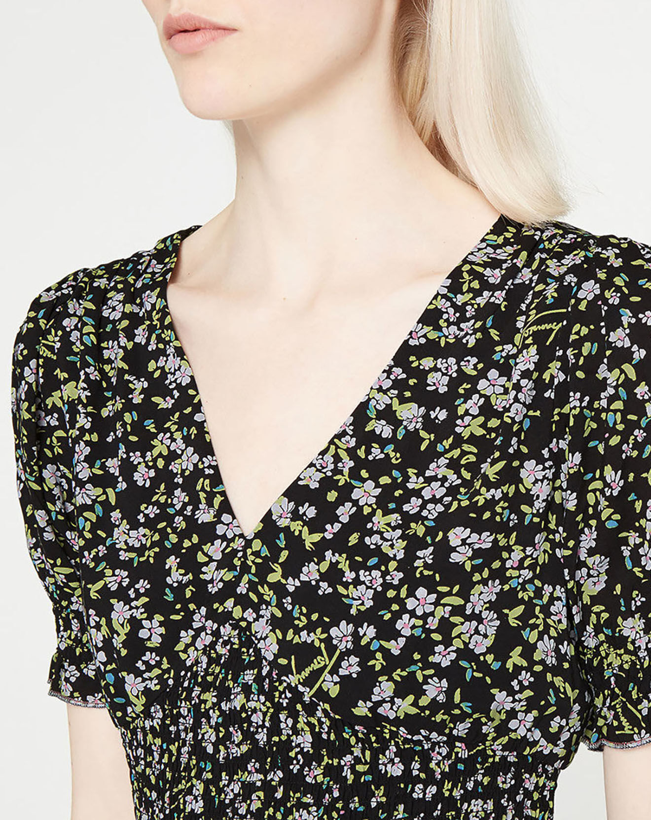 Tommy Jeans Robe smock body à fleurs multicolore