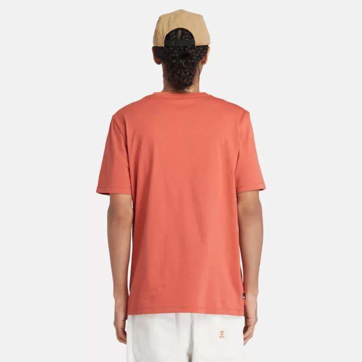 T-shirt à logo linéaire pour homme en orange clair