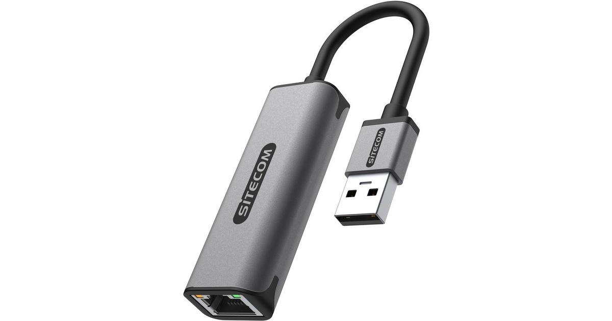SitecomUSB-A naar Ethernet 1 Gigabit adapter  (Grijs, 0,15 meter)
