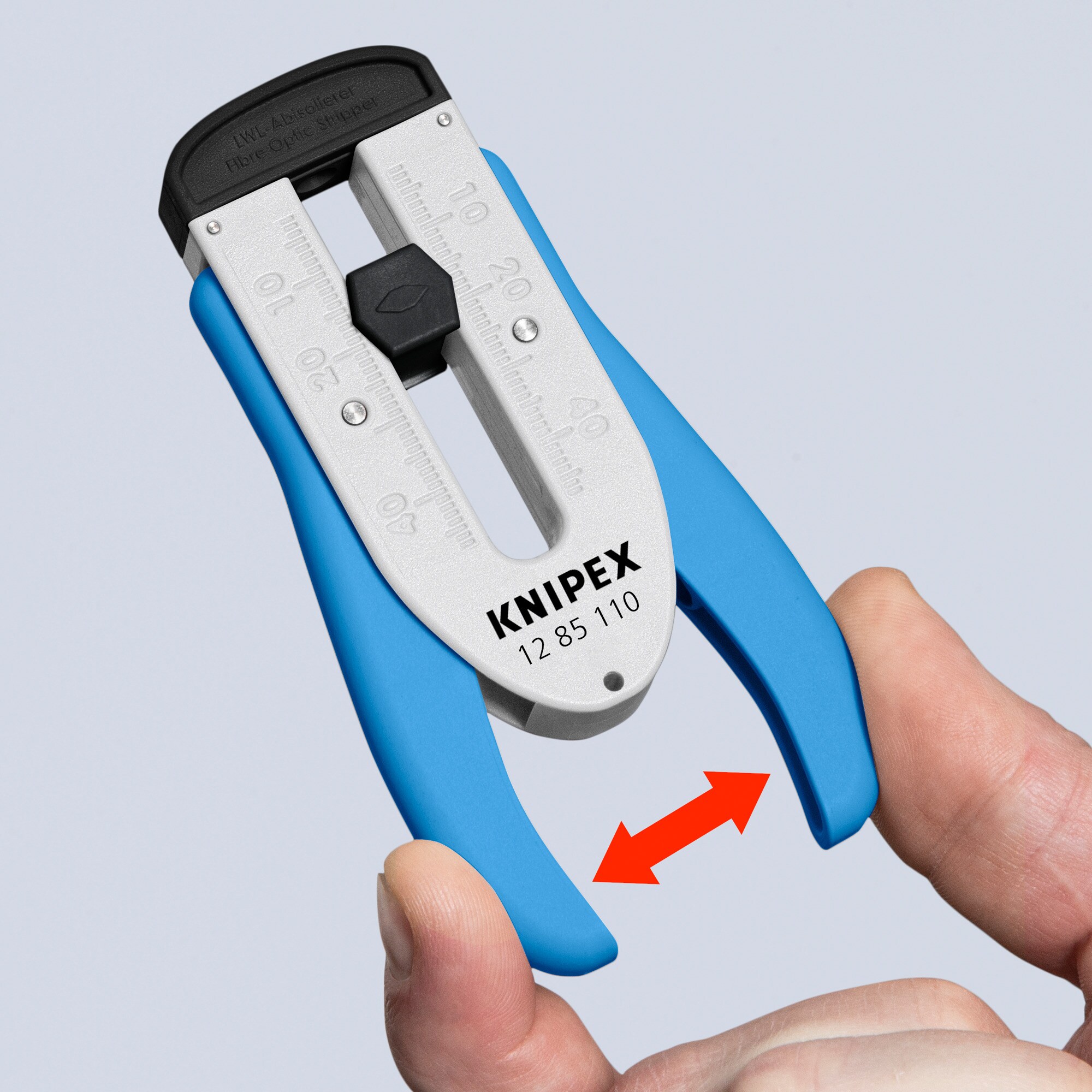 Knipex Abisolier-/ Abmantelungswerkzeug Abisolierwerkzeug 12 85 110 SB für Glasfaser