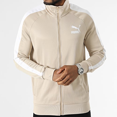 Veste Zippée A Bandes T7 Iconic 539484 Beige