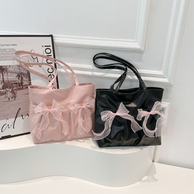 Kleevelind - Tote Bag van imitatieleer met strik