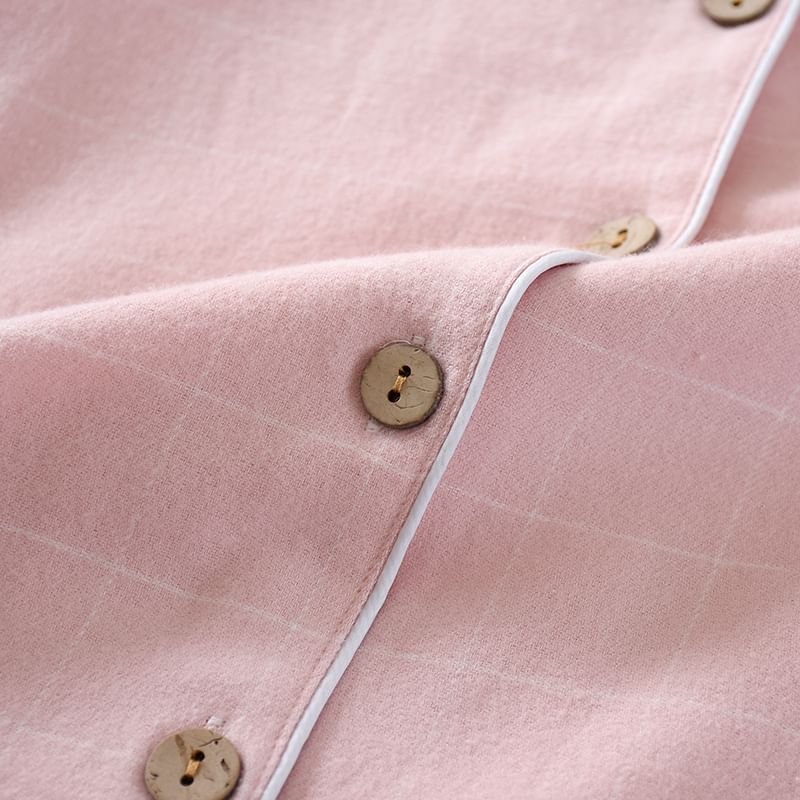 Dogini - Bijpassende pyjamaset voor koppels: geruit overhemd + broek