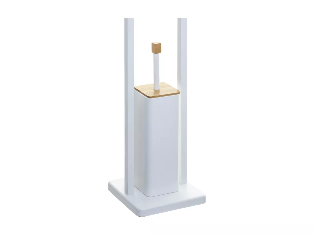WELL HOME - Porte-papier toilette 'Natureo' avec porte-brosse WC en blanc fonctionnel Ø20x60cm