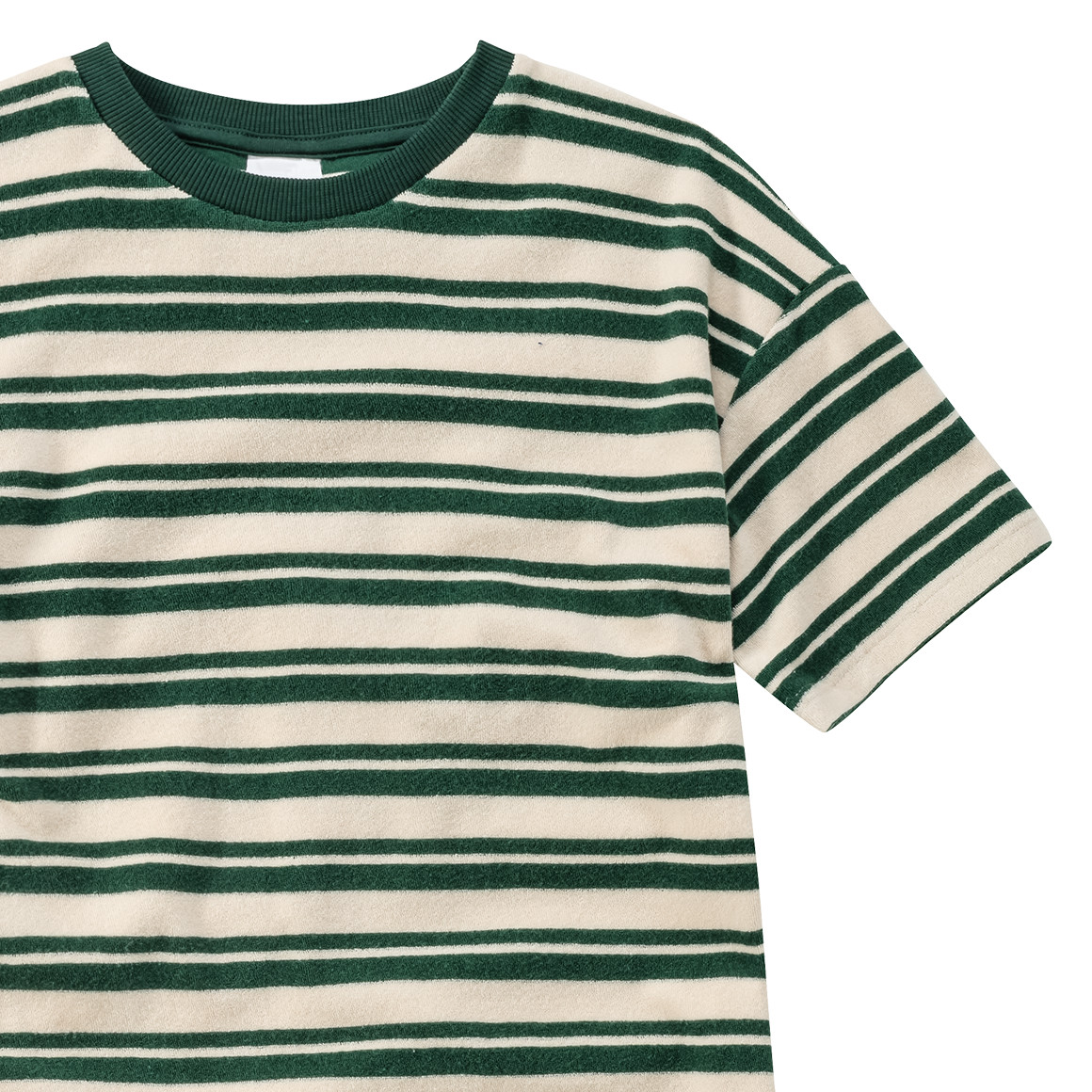 Jonas Nielsen Jungen Frottee-Shirt mit Streifen dunkelgrün / cremeweiss