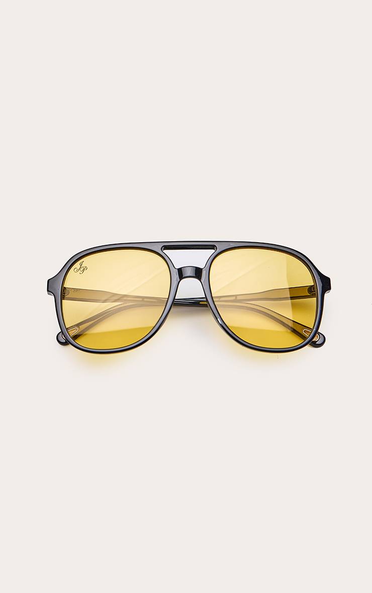 Rouge Bordeaux Lunettes De Soleil Aviateur Rondes Jeepers Peepers À Verres Jaunes