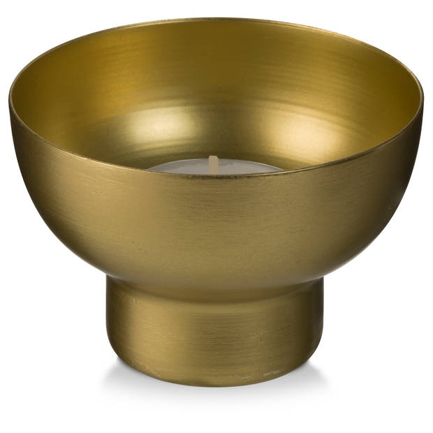 Blokker Theelichthouder Silkeborg - Ø 8x5,5 cm - Goud
