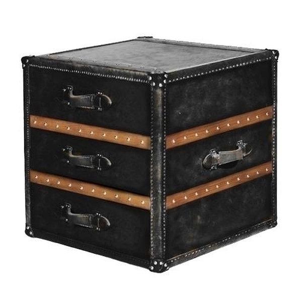 Lampentisch STONYHURST - Vintage Ebony - Rindsleder