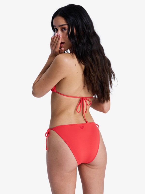 Solid Essentials TS Classic Bas de bikini à nouer sur les côtés Rouge Femme