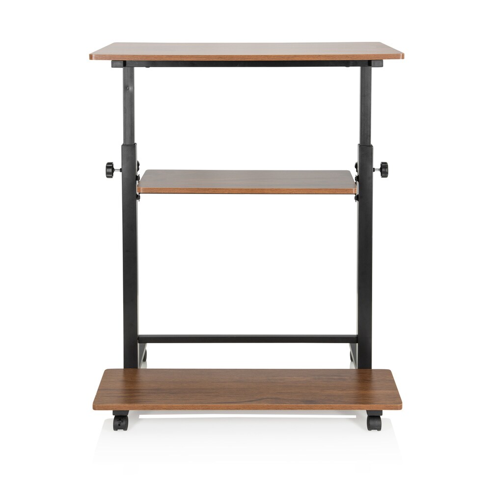 Stehschreibtisch WORKSTATION II Melaminharzbeschichtete Spanplatte, Gestell pulverbeschichteter Stahl hjh OFFICE