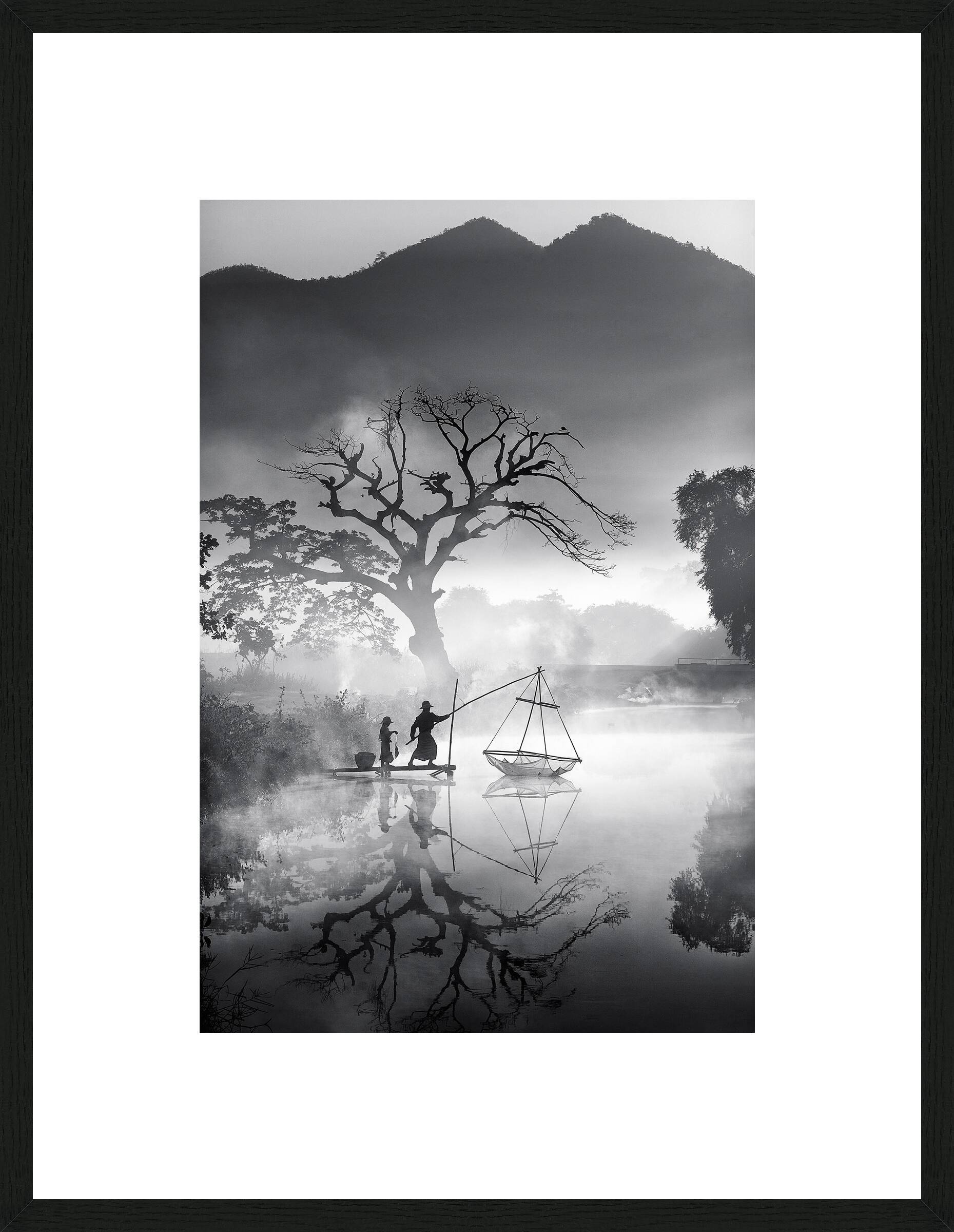 Foggy Morning Fishing by Min Min Zaw - Limited Edition. Edition of: 500. Signed.