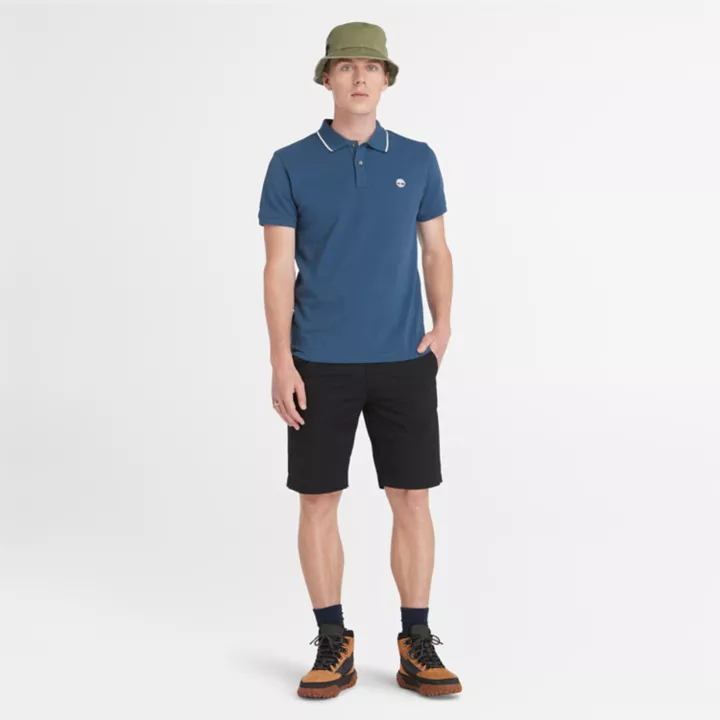 Polo Millers River à col imprimé pour homme en bleu