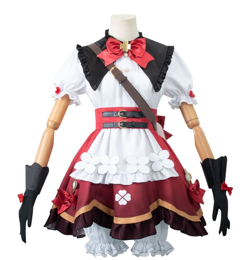 Bloomsoon - Genshin Impact Klee Cosplaykostuum / Pruik / Mary Jane Schoenen / Set