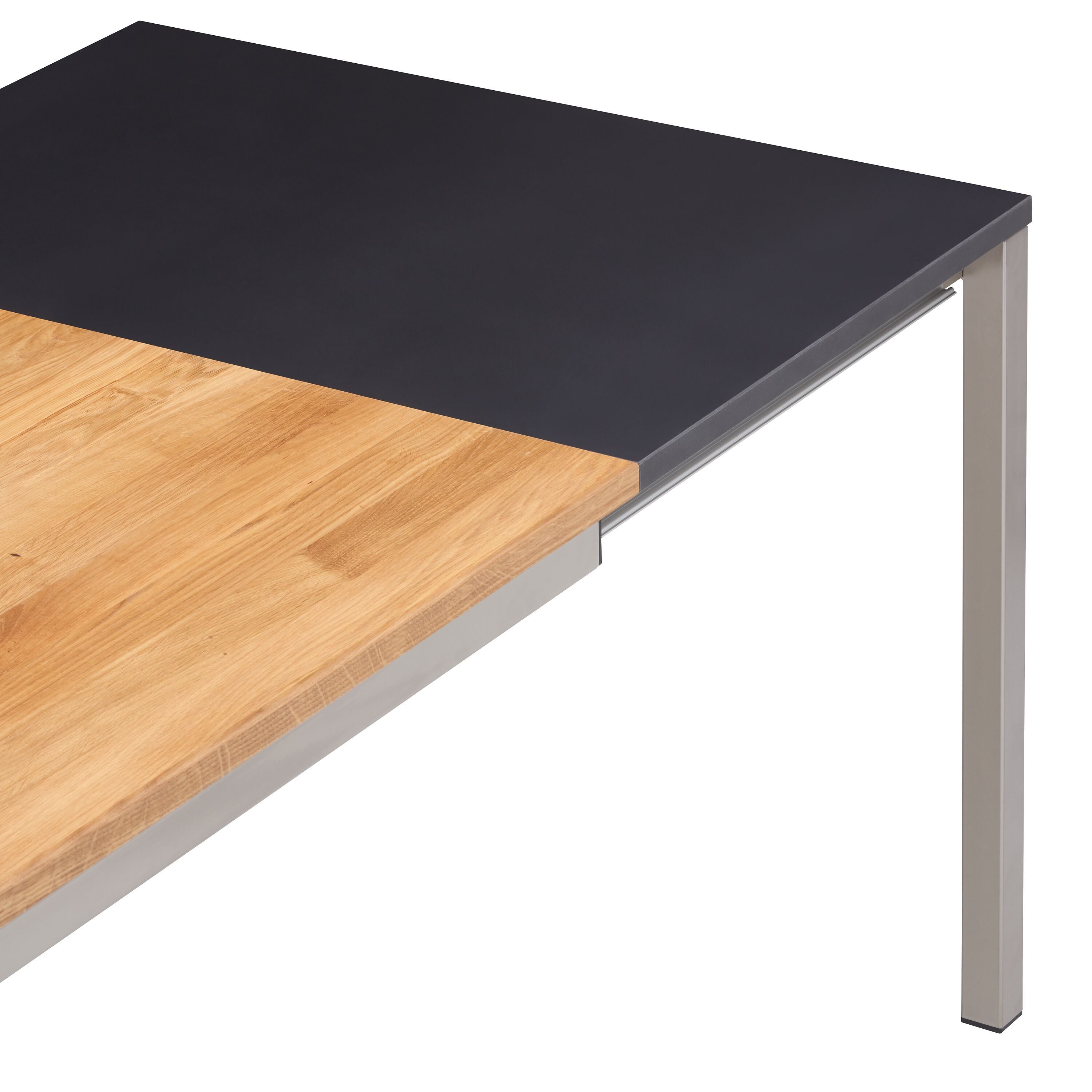 ALEXIS II Eiche n./polars - Schwarz / B: 180.0 cm x T: 90.0 cm x H: 75.0 cm