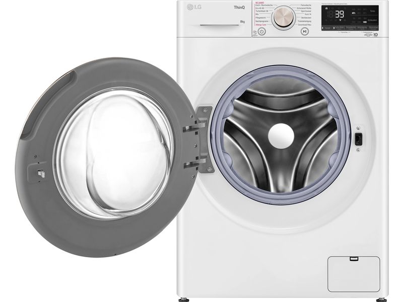 LG Waschmaschine F4WV708P1R Links Frontlader Waschmaschine mit 8 kg Ladekapazität