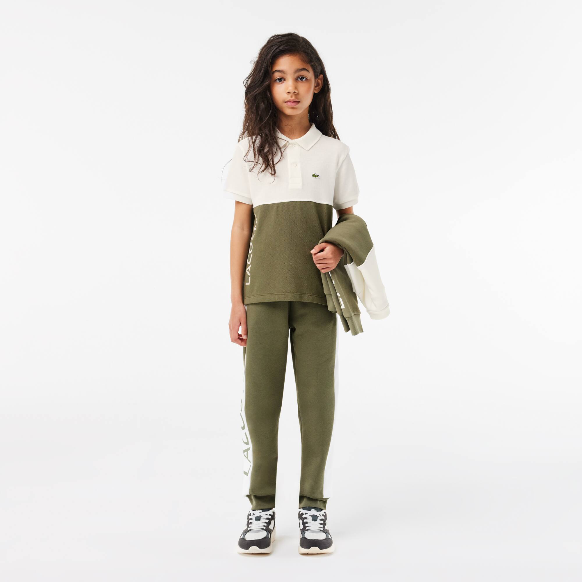 Polo enfant Lacoste color-block en piqué de coton biologique Polos - Blanc - Lacoste - Enfant