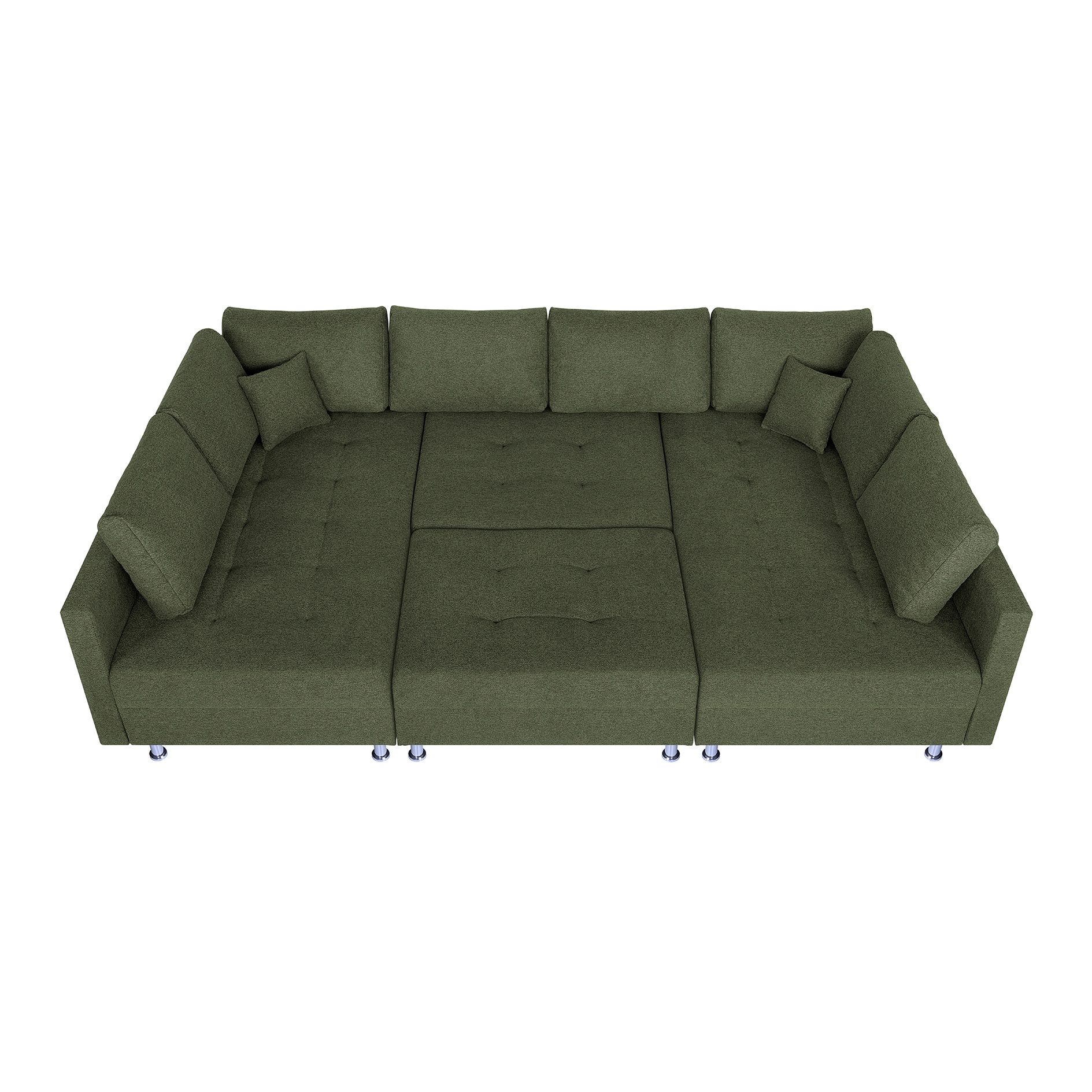 Wohnlandschaft - olive - Strukturgewebe - Federkern
