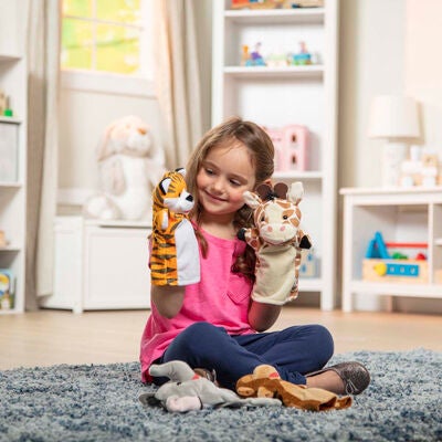 Melissa & Doug Hånddukker Kosedyr Zoo, 4 st