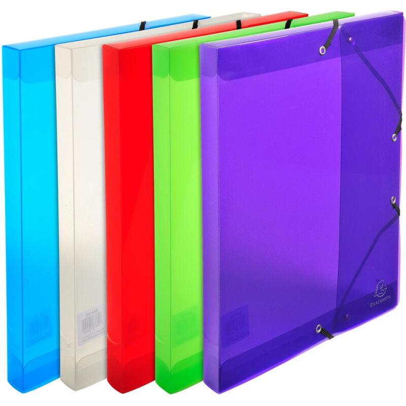 Boite de classement Exabox en polypropylène - dos 25mm - Crystal Colours - A4 - Couleurs assorties