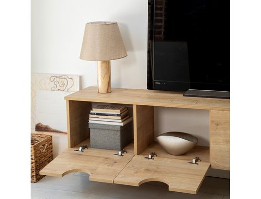 CONCEPT1 - Meuble TV Four seasons chene saphir 180 x 35 x h35 cm