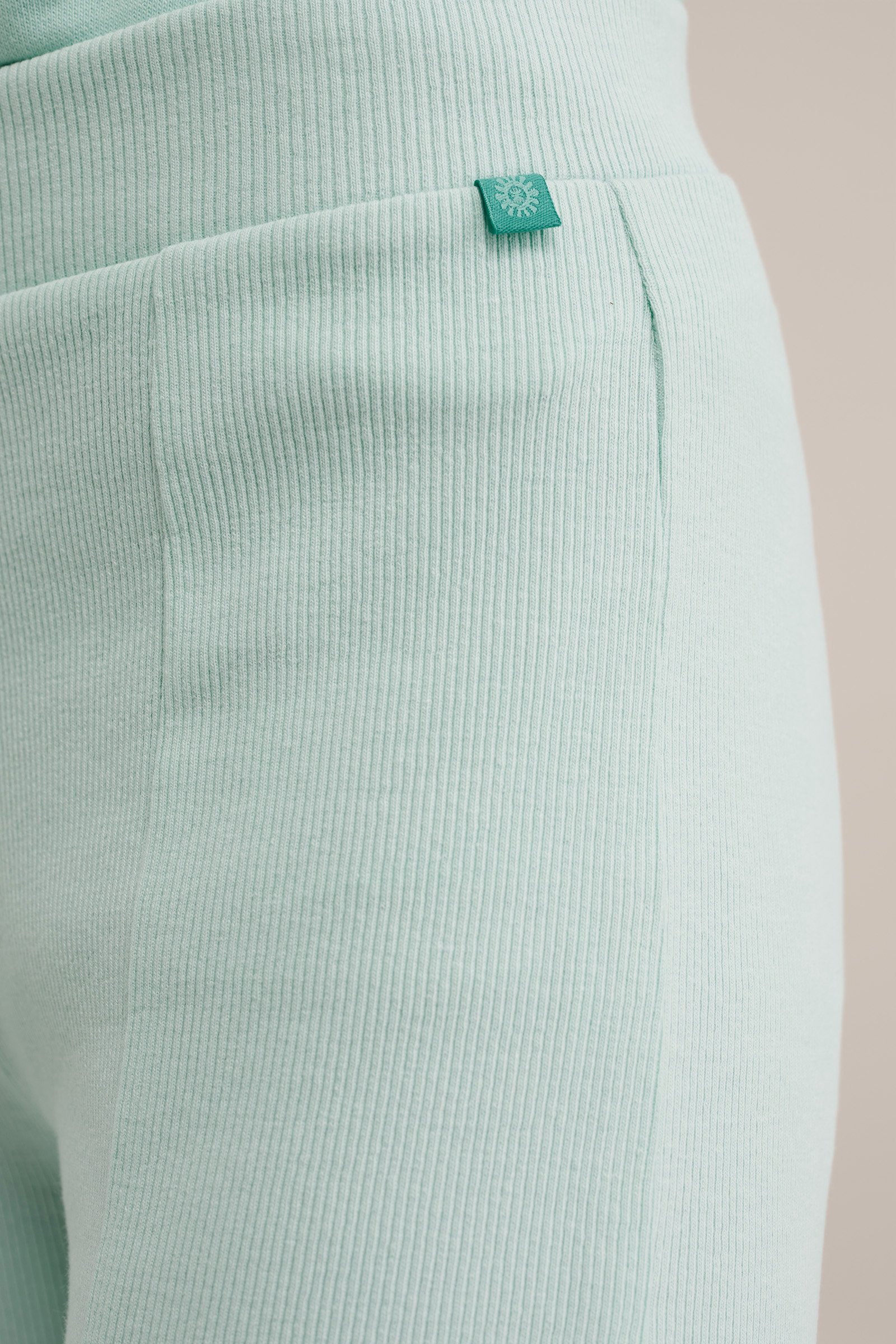 Meisjes flared legging met ribstructuur WE Fashion Mintgroen
