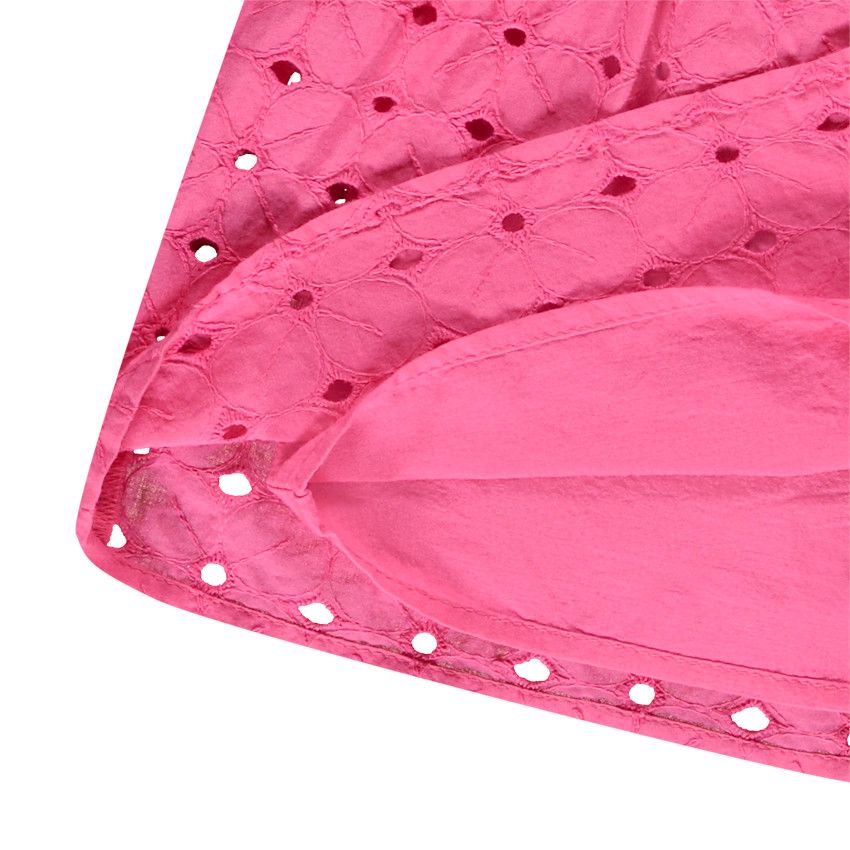 Jupe courte en broderie anglaise pour fille - Fuchsia
